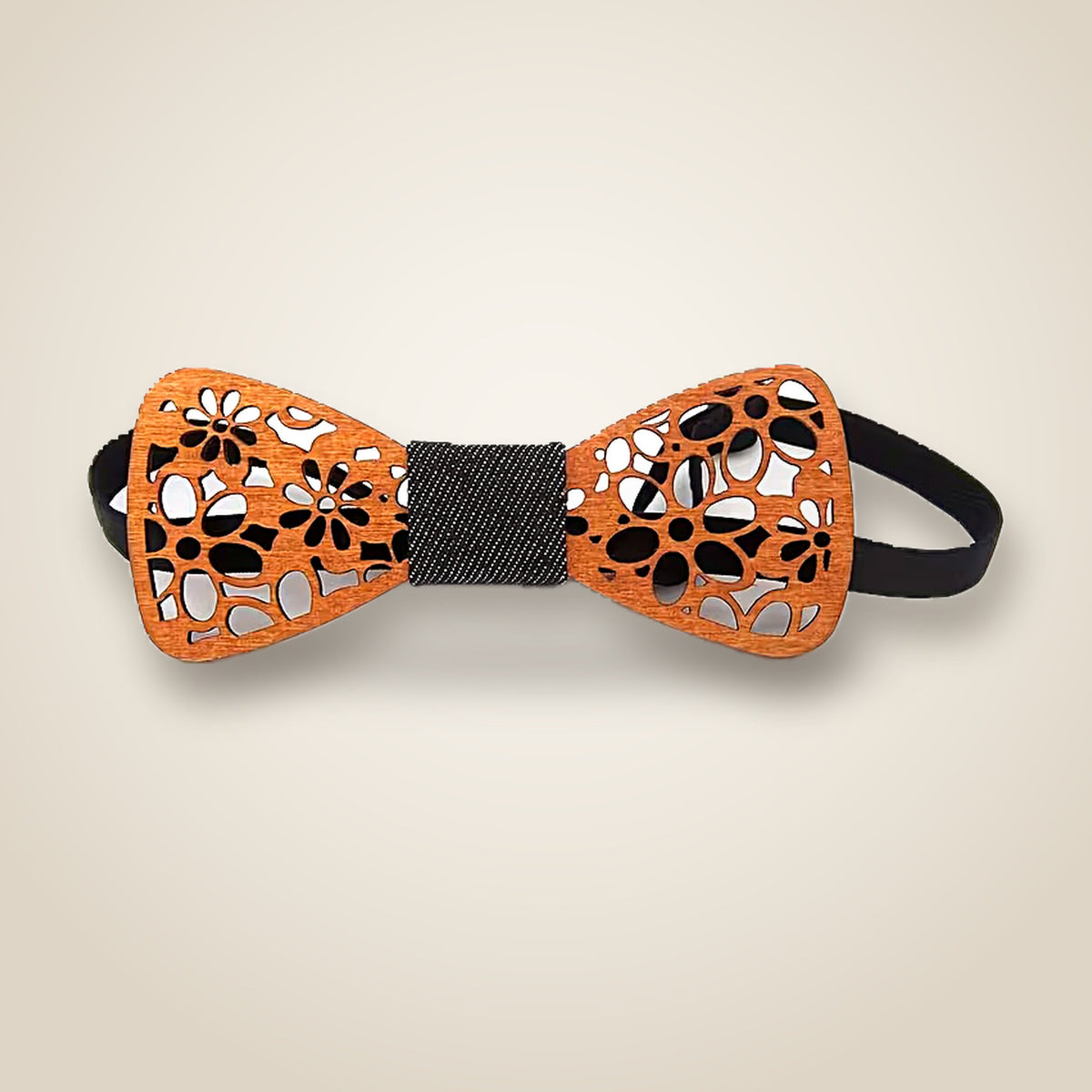 Laser-Cut Wood: Floral bowtie