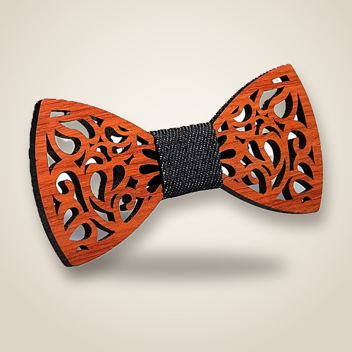 Laser-Cut Wood: Paisley bowtie