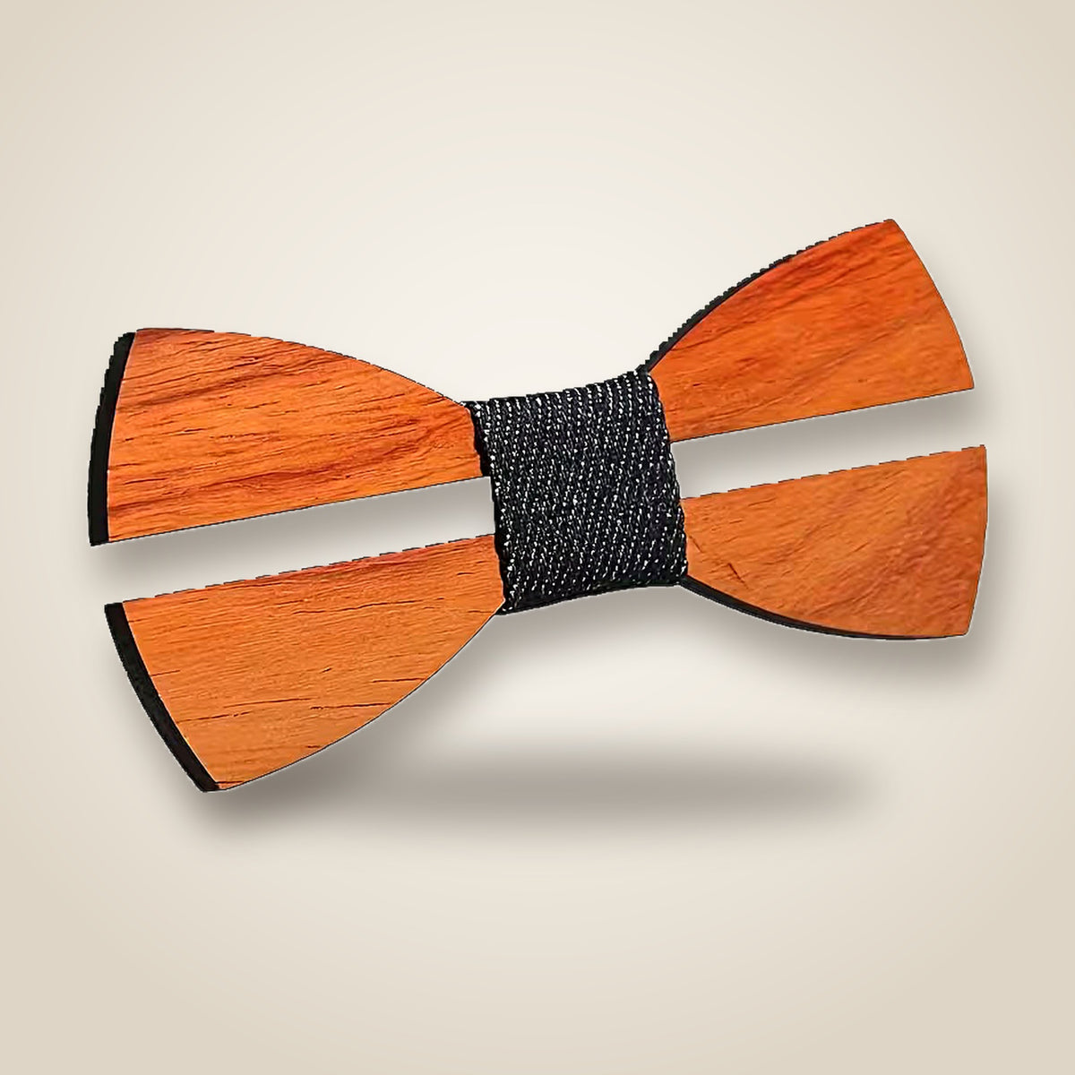 Laser-Cut Wood: Split Stripe bowtie